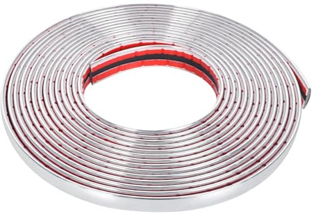 Chrom Zierleiste, Selbstklebend, PVC Chrom Auto Chromleiste Zierstreifen, Universal Chromzierleiste für Auto Karosserie Fenster Außen Dekoration (10 mm x 5 m)
