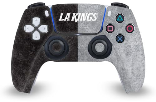 Head Case Designs Offizielle NHL Halb beunruhigt Los Angeles Kings Vinyl Frontplatte Haut Gaming Aufkleber Abziehbild Abdeckung kompatibel mit Sony PlayStation 5 PS5 DualSense Controller