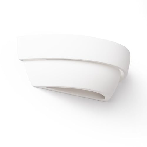 LEDKIA LIGHTING Applique da Parete Gesso Riben Bianco E14