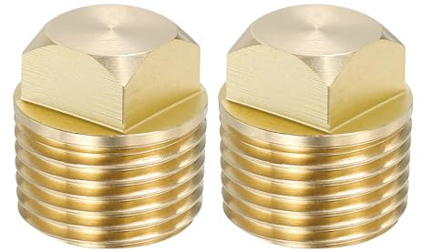 PATIKIL 2 Stück 1/2 Zoll NPT Boot Ablassschraube Massivmessing Goldton | Ersatz-Garboard-Ablassschrauben, Mit quadratischem Kopf, Für Kajak passt in die meisten Bootsrümpfe