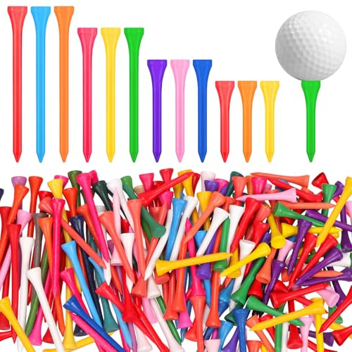 Mardatt 180Pcs 4 Sizes Wooden Golf Tees, 3-1/4, 2-3/4, 2-1/8, 1-1/2 Tall Wood Golf Tees Bulk for Golf Lovers Club