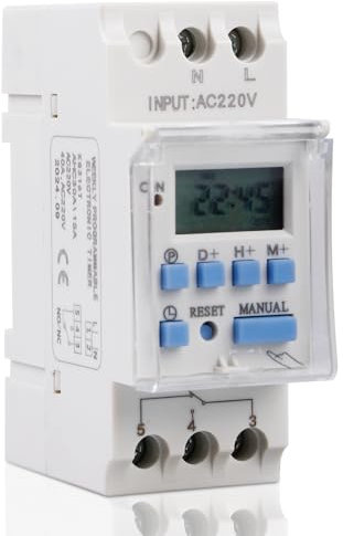 Wöchentliche Digitale Zeitschaltuhr, 220V AC 25A Digitaler Wochentimer Mit Flüssigkristall-Display, Programmierbarer LCD-Digital-Timer, Digitale Zeitschaltuhr Für Hutschienen/Schalttafel Einbau