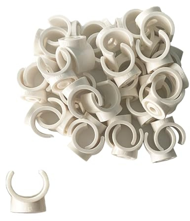 CZAKOMIX 30 Stück PEX Clips, 32mm Rohraufhänger Klemmen, Rohrstützhalter, Kunststoff U-Förmige Rohrschellen, Wasserrohrhalter Klemmen, Geeignet für Wasserrohre, Kabelrohre, Gasrohre(Weiß)