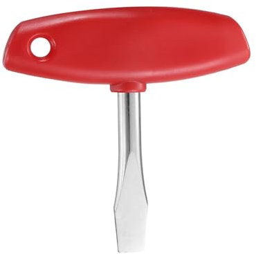 QUARKZMAN Destornillador de Cabeza Plana en T de 12 Mm con Mango en T para Tornillos Ranurados con Mango de Plástico para Placa de Liberación Rápida Trípode de Cámara Monópodo, Rojo