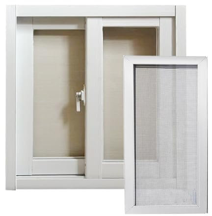 Weiß Horizontales Schiebefenster Aluminiumrahmen, Individuelle Größe Ersatz Kellerfenster Mit Bildschirm Und Gehärtetem Glas Haushaltsfenster Für Häuser Badezimmer(WxH 24x16in/60x40cm)