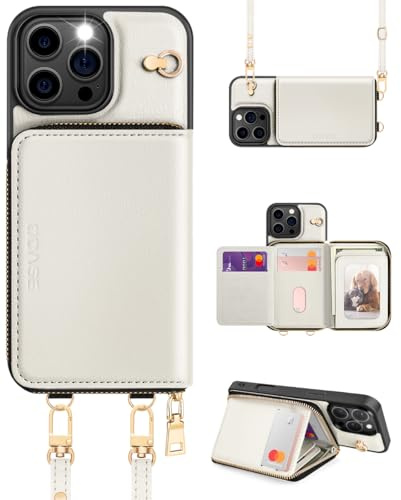 OCASE Étui Portefeuille pour iPhone 16 Pro Max (6,9 Pouces) Blanc