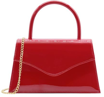 Milisente Clutch Damen Kunstlackleder Abendtache Für Hochzeit Klein Clutches Handtasche Mit Schulterkette