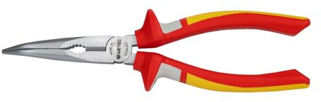 WETEC VDE - Alicates para teléfono (curvados 40°, mango 3-K, 200 mm, 2,8/1,8 mm)