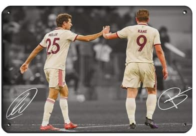 ocvdfss Harry Kane-Poster, Thomas Muller, Blechschild, Vintage, Metall, Pub, Club, Café, Bar, Zuhause, Wandkunst, Dekoration, Poster, Retro, 20 x 30 cm