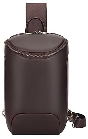 BHBYAFASH Crossbody Brusttasche, Herren-Sling-Rucksack Anti-Diebstahl-Brusttasche Vintage-echtes Leder 11-Zoll-Tablet-Schulter-Umhängetasche Reisen Wandern Daypack
