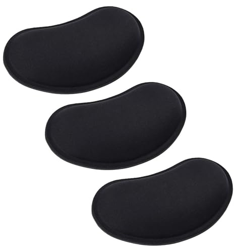 3 Stücke Gummi -Handgelenk, Maus -Handgelenkstütze, Mauszubehör, Bürovorräte, Weiche Stützkissen (Schwarz).
