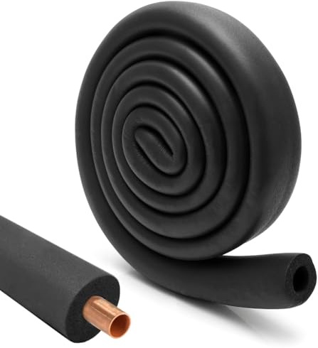 Tutamaz Rohrisolierung Kautschuk, ohrisolierung Schaumstoff Ø 16mm Ø 22mm Ø 32mm Rohrdämmung 1,8m, Schlauch für Rohrdurchmesser Heizung Sanitär Heizungsrohr Kupferrohr (Schwarz, Ø 32mm)