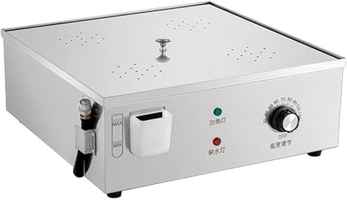 MYUYEE Macchina elettrica per panini al Vapore vaporiera in Acciaio Inox a Quattro Fori Temperatura 30-110°C Allarme di ebollizione a Secco,Argento
