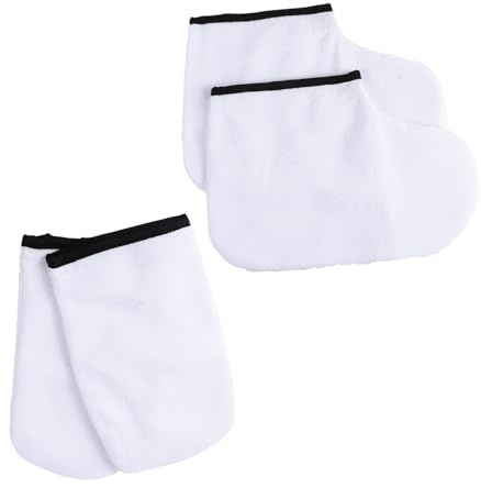 TOYZFRIENDY 4 Stück Paraffinwachs Handschuh und Fußüberzug Wärmetherapie Spa-handschuhe und Booties für Hände und Füße für Medizinische Paraffinbäder