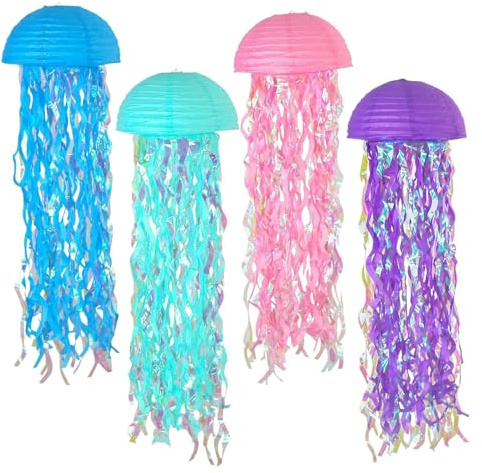 Imtrub Decorazioni con Lanterne di Carta Medusa | Ghirlande Lanterne Carta Medusa | 6 Pezzi Appendibili per Soggiorno Camera da Letto Compleanno Casa Spiaggia Arredo Scenico