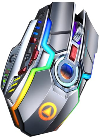 Souris de Jeu sans Fil Rechargeable Rgb, Silencieuse, Ergonomique 2.4ghz | Abs, 7 Touches, Batterie Intégrée, Portée 15m, Port Usb, pour Joueurs sur Ordinateur