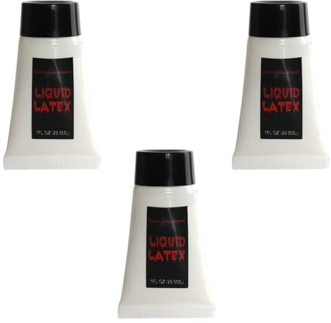 Lattice liquido, confezione da 3 tubetti da 30 ml di lattice liquido di qualità professionale per effetti speciali di Halloween, trucco, body art, protesi, cosplay e uso teatrale