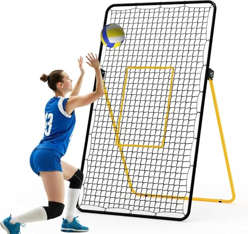 GarveeHome Volleyball Rebounder Netz, Volleyball-Trainingsgerät Großes, Verstellbares Volleyballnetz, 178 x 101cm mit Mehreren Winkeln, Einfach Aufzustellen und Zusammenklappbar