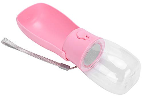 Tnfeeon Botella de Agua Portátil para Perros, Dispensador de un Botón con Sello a Prueba de Fugas, Diseño Plegable para Senderismo, Capacidad de 280ml para Mascotas en Movimiento (Vaso Plegable en