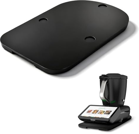 Gleitbrett für Thermomix TM7, Brett mit Rollen für Vorwerk Thermomix TM7 zubehör, Leicht Gleitendes Bambus Rollbrett/Slider - Schwarz