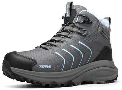 NORTIV 8 Women‘s Hiking Boots Waterproof Lightweight Outdoor Trekking Non Slip Comfortable Camping Ankle Breathable Boot Armadillo FieldLite,Size 8,Dark Grey,SNHB26002W