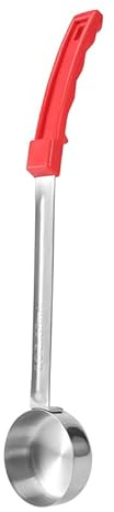 Lobamop Pizza Spread Sauce Ladle Rubber Handle Flat Bottom Kitchen Cooking Spoon Stainless Steel Measuring Stir Soup Spoon -2 Oz