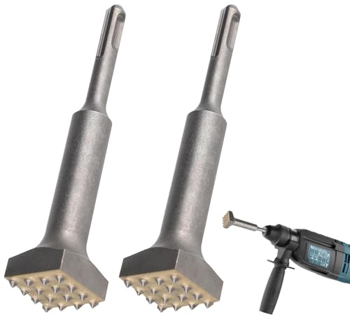 Umllpet Lot de 2 Burins SDS Plus 150×32 mm à 16 Dents, Tête Carrée Acier Allié Traité Thermiquement, Outil de Burinage pour Béton, Granit, Ardoise, Carrelage & Maçonnerie