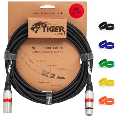 TIGER Mic4-06 - Cavo Con Connettore Xlr Su Xlr In Argento, 6 m