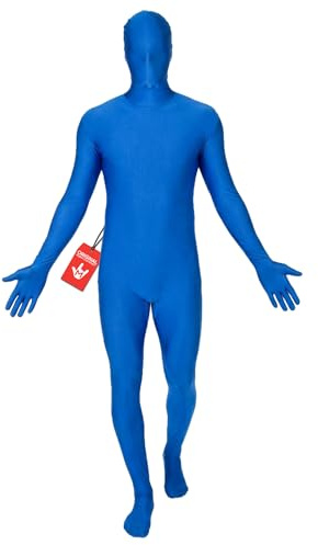 Adults MSUIT Blue Second Skin Halloween Fancy Dress Costume - size Large - 5'5-5'9 (164cm-175cm)