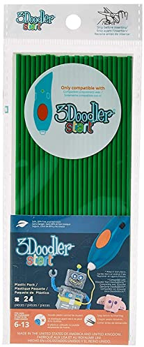 3 Doodler 62119 3DS-ECO07-GREEN-24 Spring Green Filament-Paket Elastic 1.75mm 27g Gruen 24St, Beige