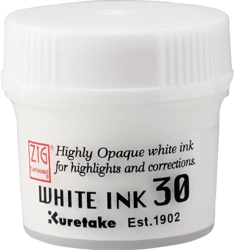 Kuretake ZIG Cartoonist White Ink, Ideal for Brush Pen, for Professional, Artist, Made in Japan