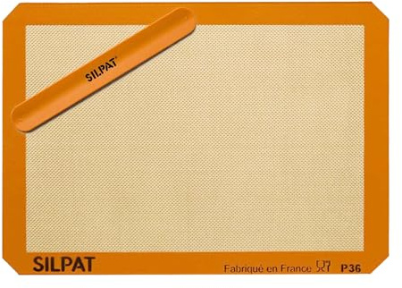 Silpat Tapis de cuisson en silicone anti-adhésif Tapis de cuisson et bande de rangement Half Sheet Orange