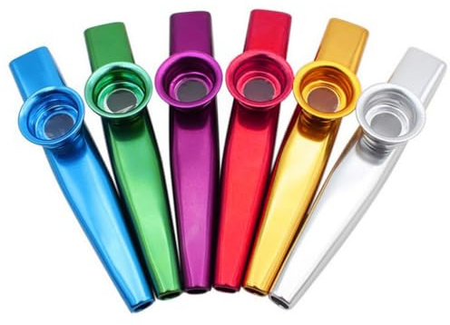 kuou 6Pcs Metal Kazoo Musical Instruments, Multipack Kazoo Sets for Kids Gift Instrumental Accompaniment