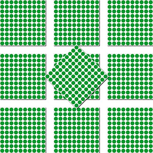 1000 Klebepunkte 15mm selbstklebend farbige Punkt Aufkleber PVC Deko Folie Etiketten Inventur (grün)