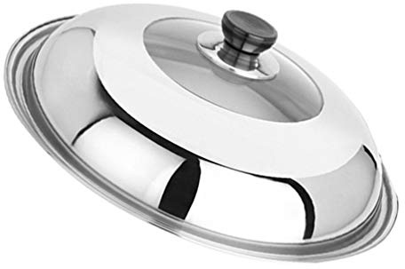 Cabilock Pfannenabdeckung Deckel Für Pan Universal Topfdeckel Metall Kochgeschirr Deckel Ersatzdeckel für Küchentopf Pfanne Kochgeschirr 38Cm Universal Topf Deckel Pfannendeckel