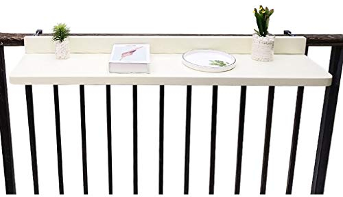 WENJUN Réglable Table Pliante Mural Balcon Table Suspendu Balustrade Table À Manger Jardin Barbecue Table Blanc 120 * 28CM