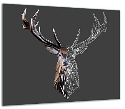 TMK ArtDeko Herdabdeckplatte 1 Teilig 60x52 cm - Spritzschutz Herdabdeckung – Herdschutz aus Sicherheitsglas – Robust, Hygienisch & Rutschfest– Schutz für Induktion, Ceran, Gas & Elektro