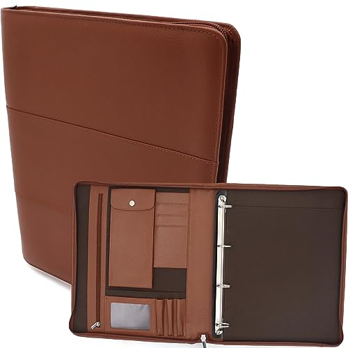 Konferenzmappe A4 Leder,Schreibmappe a4 reißverschluss,dokumentenmappe a4 leder ringbuch, Arbeitsmappe aus Leder, Geschenk für ihn