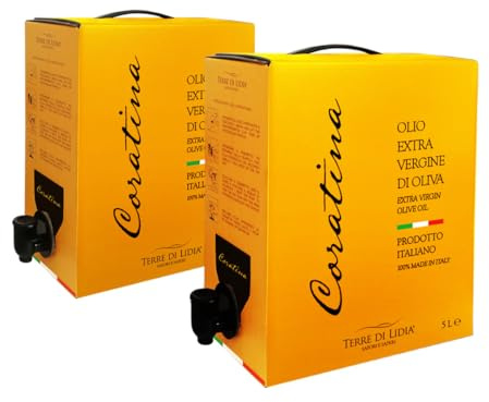 Terre di Lidia - Olio extravergine di oliva - 2 bag in box x 5L (10L) - scatola con rubinetto laterale - Filiera corta, Campagna 2025/26 - Varietà Coratina, Gusto intenso - Produzione 100% italiana
