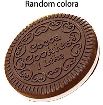 LANCHEN Femmes Filles Chocolat Biscuit Mini Miroir De Poche avec Peigne Princesse Portable Sandwich Biscuit Forme Maquillage Cosmétique Miroir Pliant