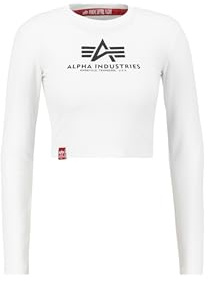 Alpha Industries Basic Cropped LS för kvinnor, White, S