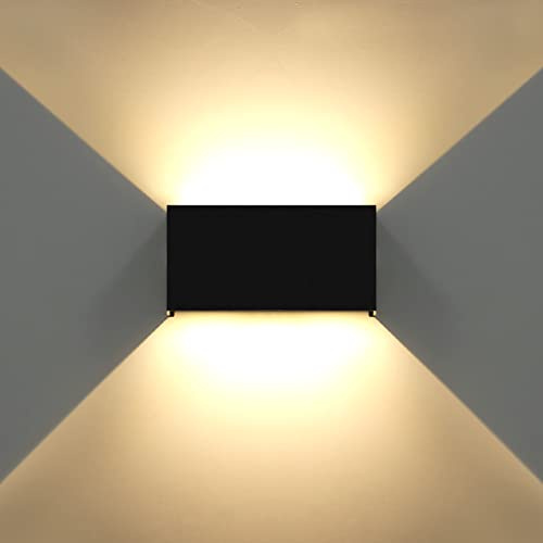 KAWELL 24W Modern Wandleuchte LED Wandlampe Up Down LED Wandbeleuchtung | Aluminium, Einstellbarer Abstrahlwinkel, Innen Außen, Wasserdicht IP65, für Badezimmer Treppen Schlafzimmer Wohnzimmer Flur