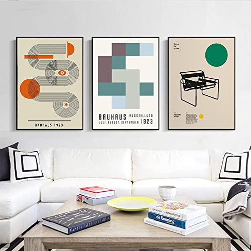 Hnyjyfa Bauhaus Poster Abstrakte Linien Geometrie Wand Bilder Modernes 1923 Ausstellungs Boho Vintage Design Kunstdrucke Galerie minimalistisches Artwork Dekor 0223116