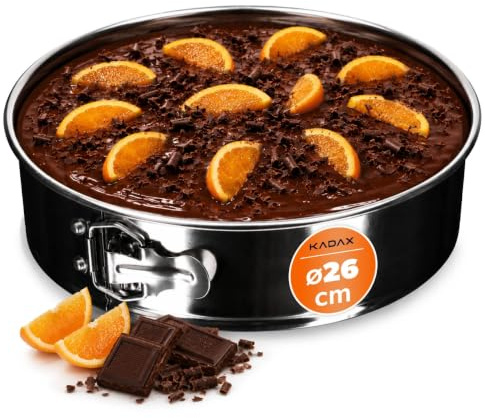 KADAX Moule à gâteau, moule de cuisson en tôle étamée pour pâtisserie, four, plateaux à gâteau à fond amovible pour cheesecake, ustensiles de cuisson ronds (⌀ 26 cm, argent)