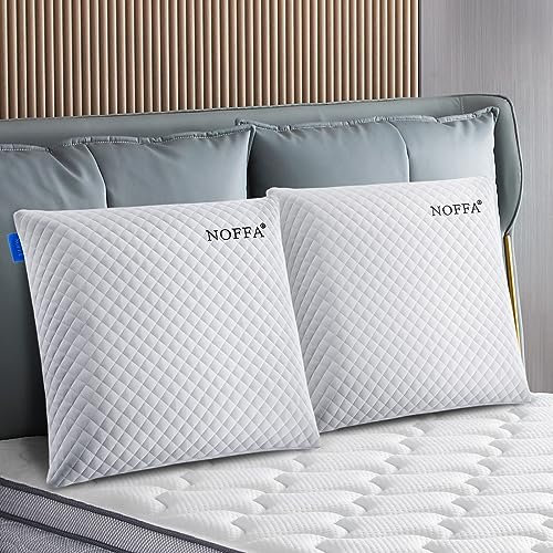NOFFA Almohada viscoelástica suave para dormir boca abajo y boca abajo, cojín decorativo de espuma viscoelástica, 2 cojines grandes de sofá