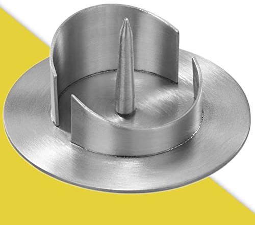 WikaKerzen Kerzenleuchter für Kerzen - Kerzenständer in Silber & Gold gebürstetem Messing Metall - Kerzenhalter für Hochzeits-, Kommunions- & Taufkerzen (Ø 5 cm, Silber)