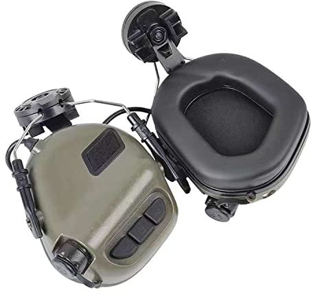 Cuffie tattiche pieghevoli, cuffie antirumore, paraorecchie elettroniche da tiro Cuffie antirumore di sicurezza Pistola tattica Amplificazione del suono Protezione dell'udito,Green