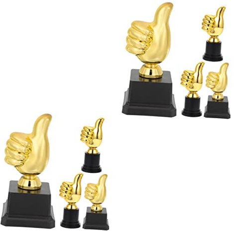 NUOBESTY 8 Stk Daumen Hoch Trophäe Kinder Belohnt Trophäen Ballon Dor Trophäe Dekorative Trophäe Trophäenverleihung Modelle Für Erwachsene Wm-trophäe Plastik Basketball Goldene Trophäe