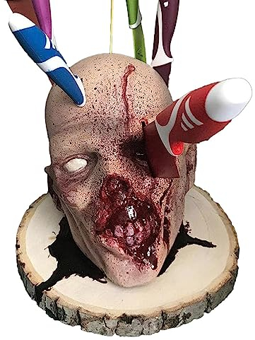 Storaffy Horrorfigur Messerhalter | Obst Messerblock aus Kunstharz | 2023 Neue Halloween Küchenmesser Aufbewahrungsregal Tischdekoration | Kreative Home Halloween Deko Messerständer Küchenhelfer