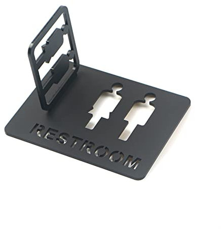 MyncbD Signe Panneaux de Toilette Shopping Mall Bureau Bâtiments Plaques de Porte Rappel Indicateur Indicateur Plaque Orientation Panneau WC Signage 3D Montage latéral (Color : Black, Size : 20x12cm)